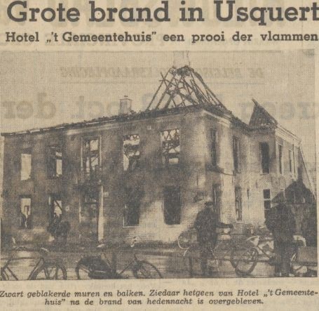 hotel 't Gemeentehuis afgebrand in 1950.